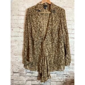 Lane Bryant Brown Patterned Blouse
